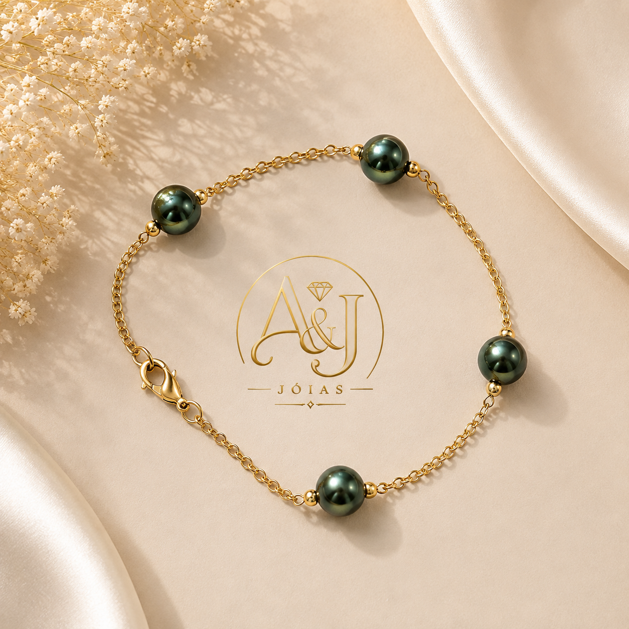 Pulseira bolinhas azuis
