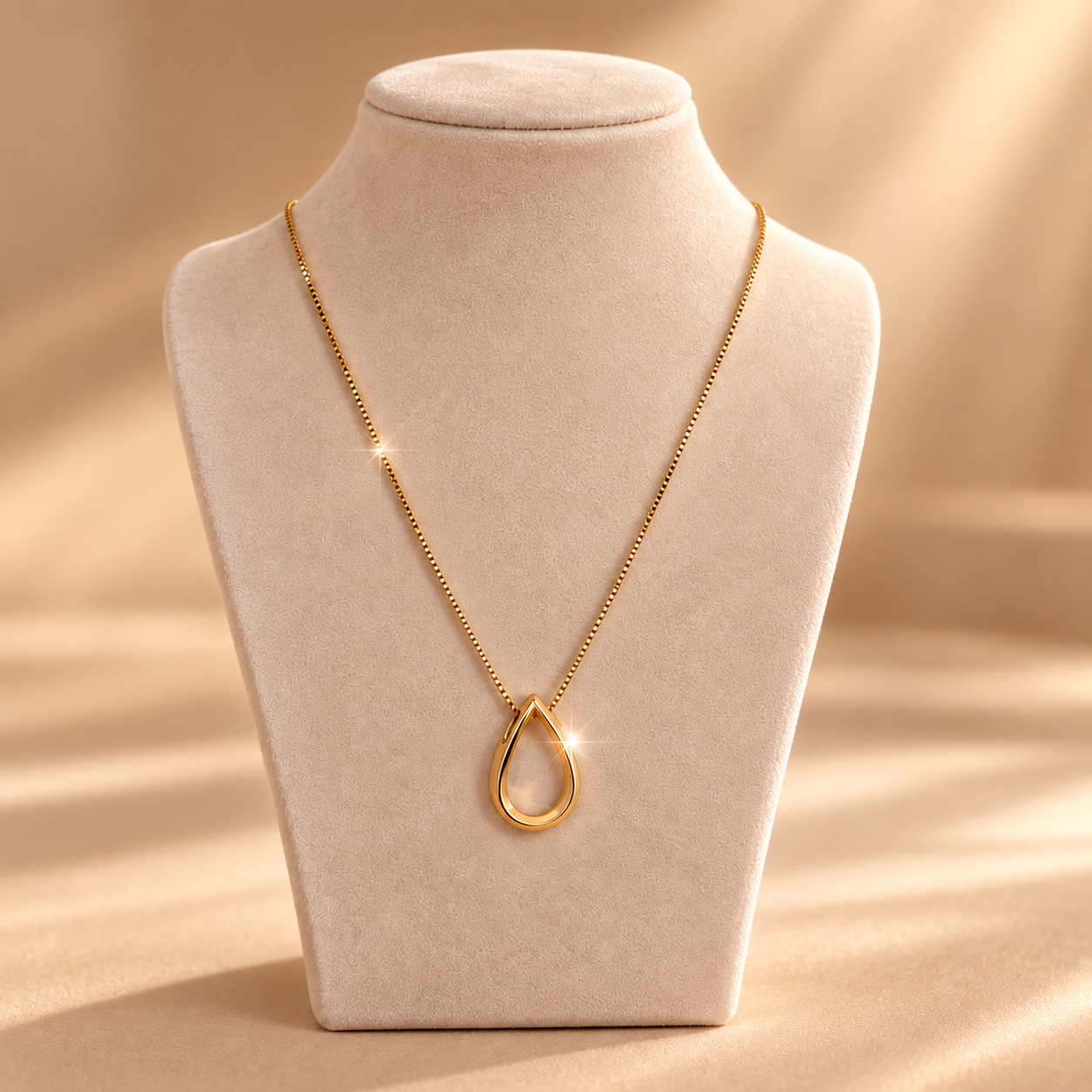 Colar dourado gota vazada