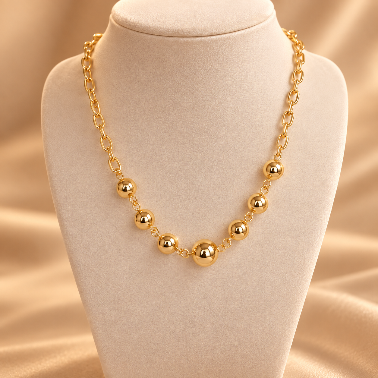 Chocker dourada esferas