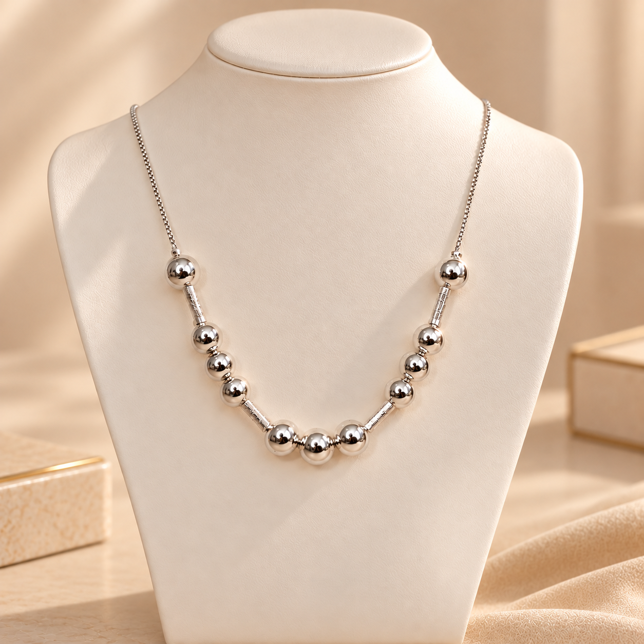 Chocker prata esferas