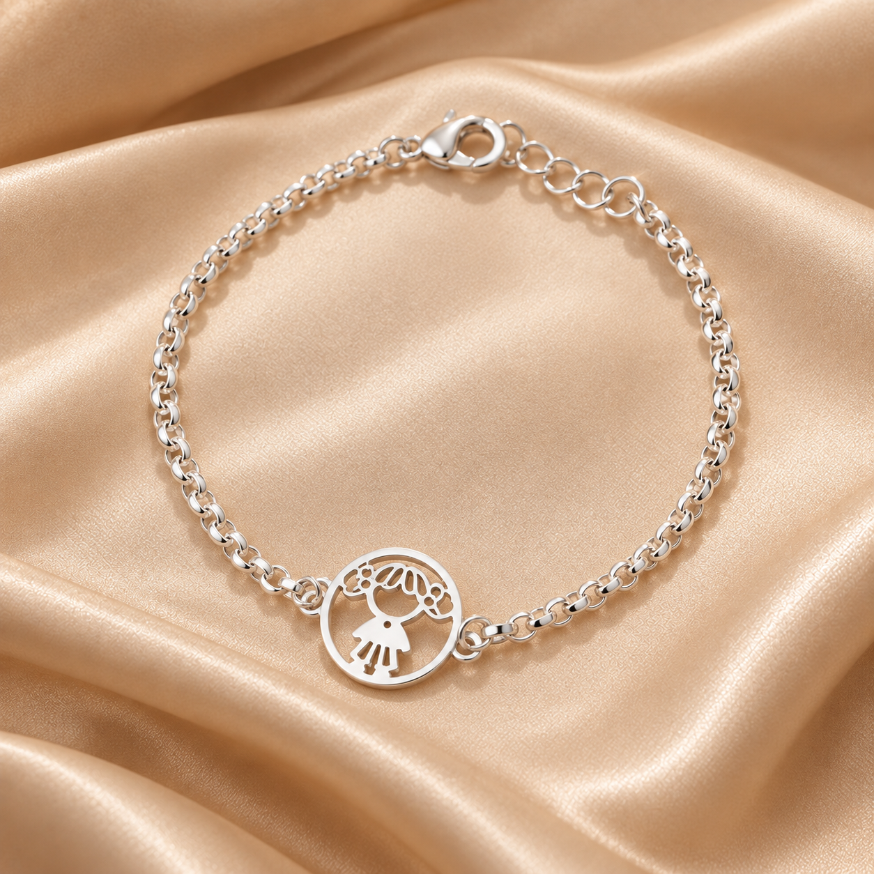 Pulseira prata infantil menina