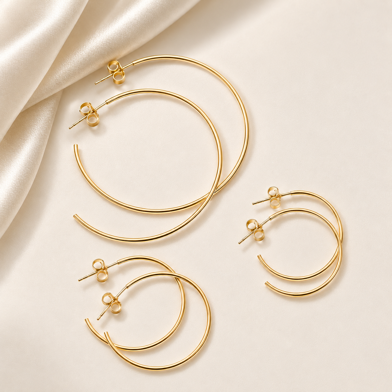Trio de argolas dourada