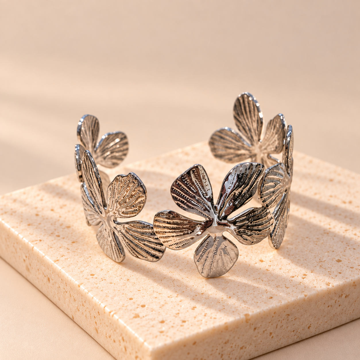 Bracelete prata flores