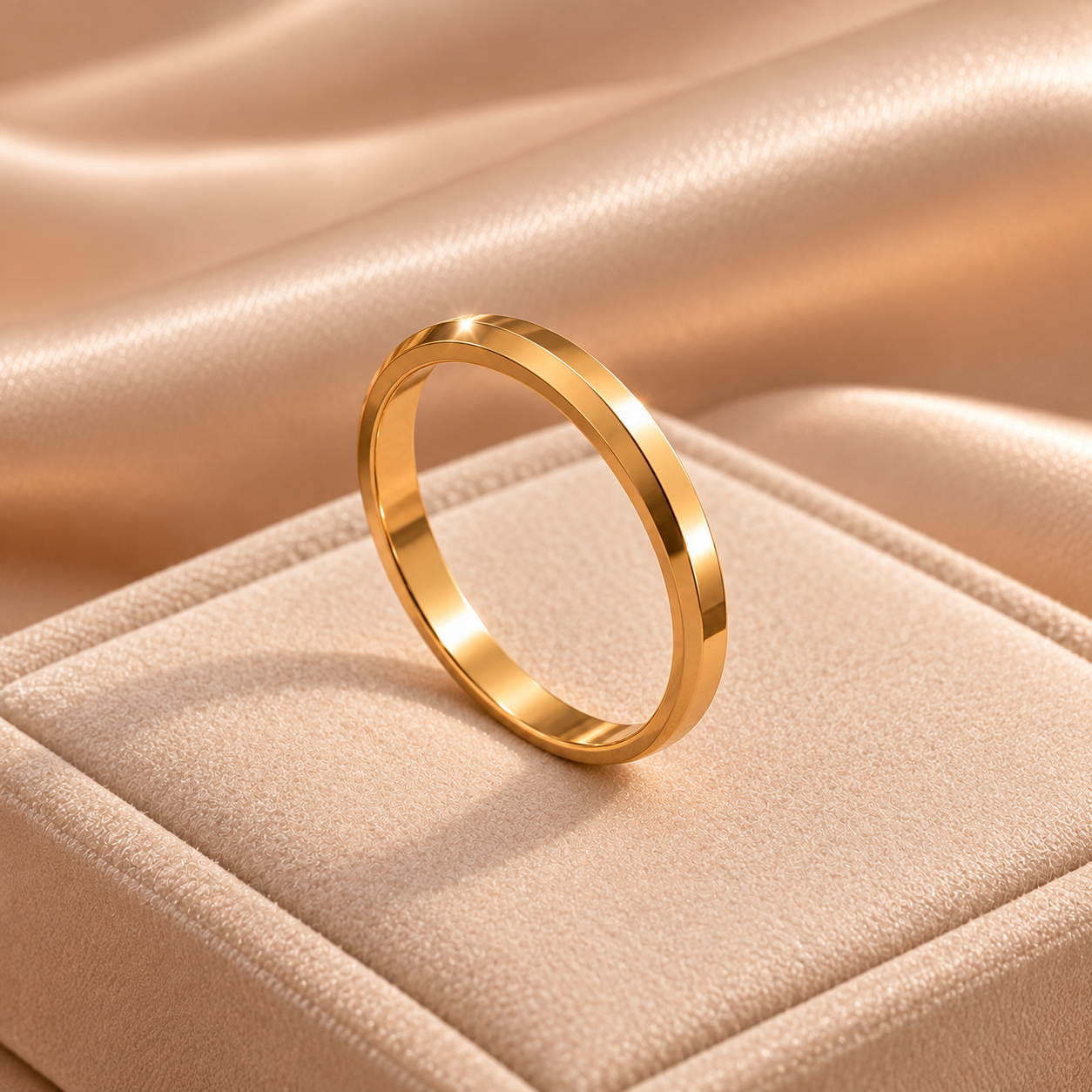 Anel em aço dourado liso (22)