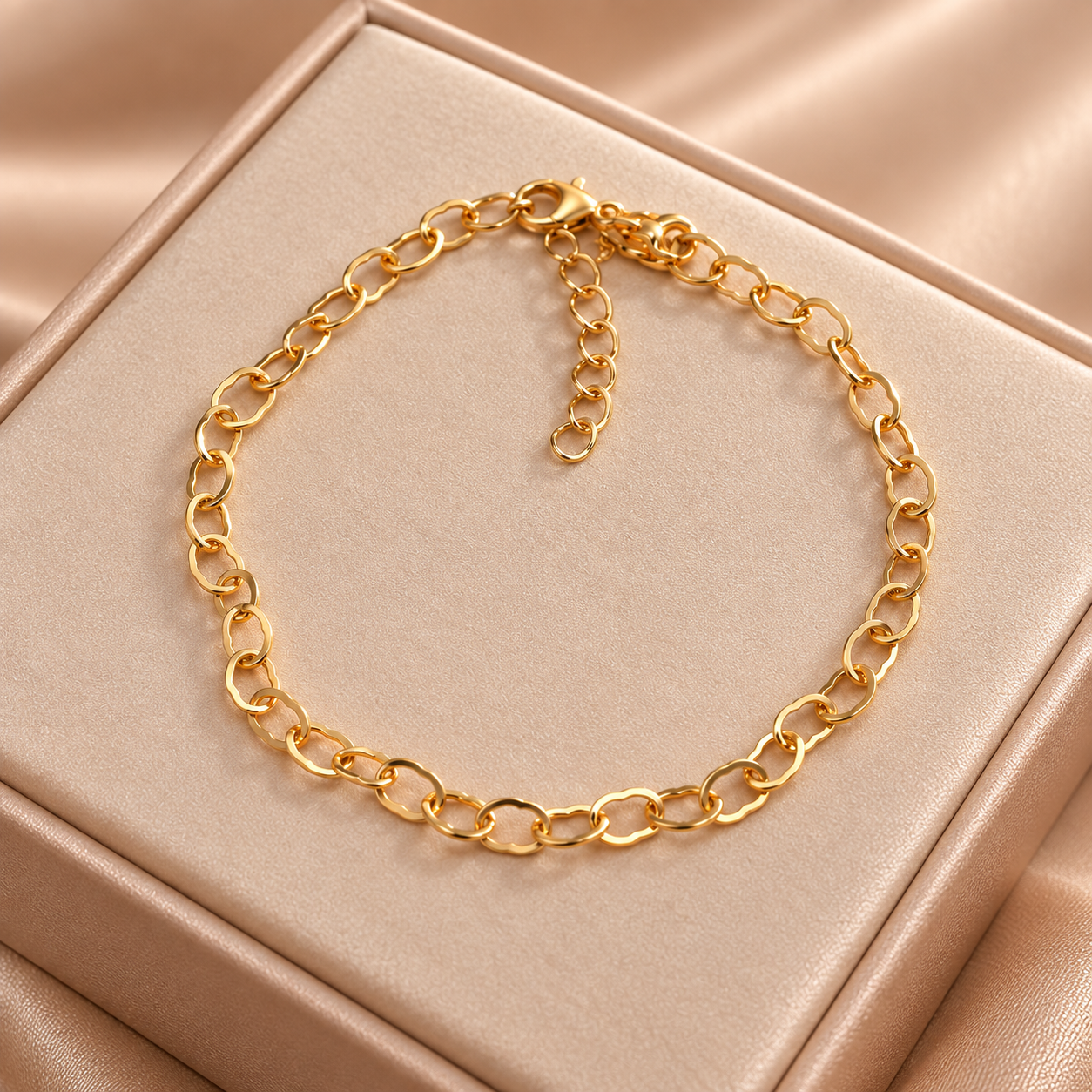 Pulseira dourada corações 